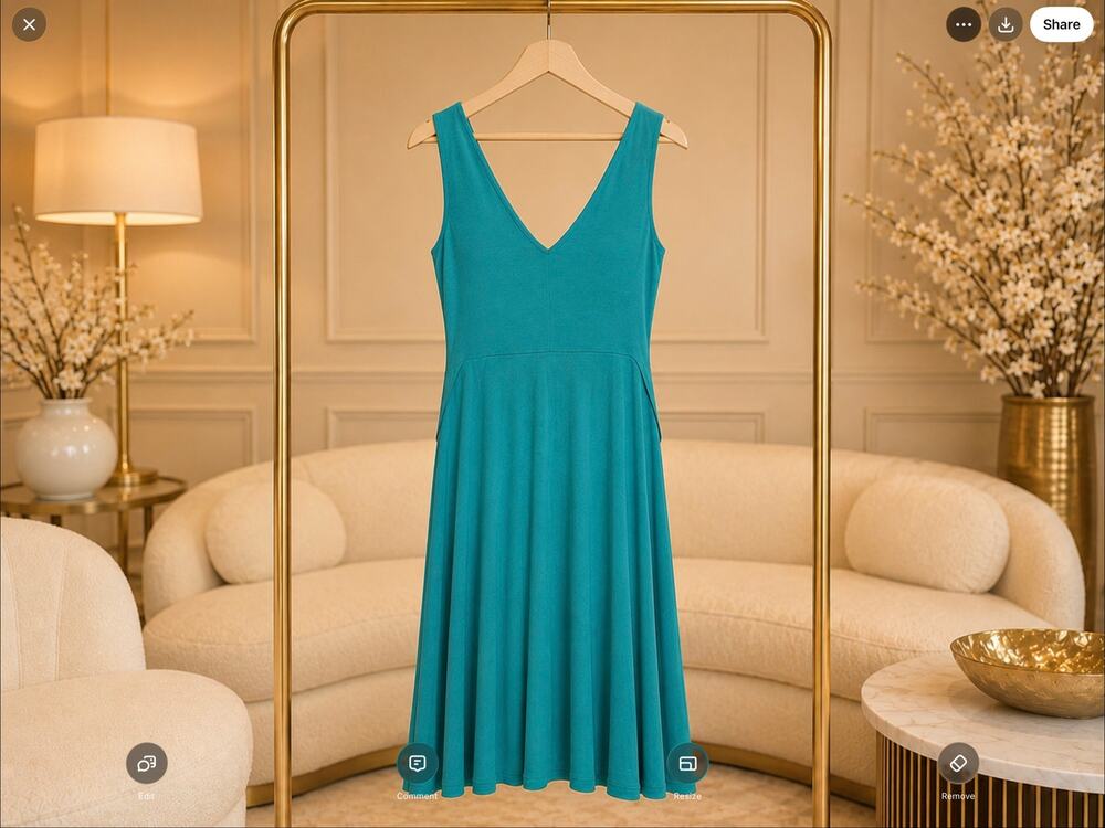 Elie Tahari Julian Dress M Seaweed Green V-neck Front Midi NWT V Neck Resort